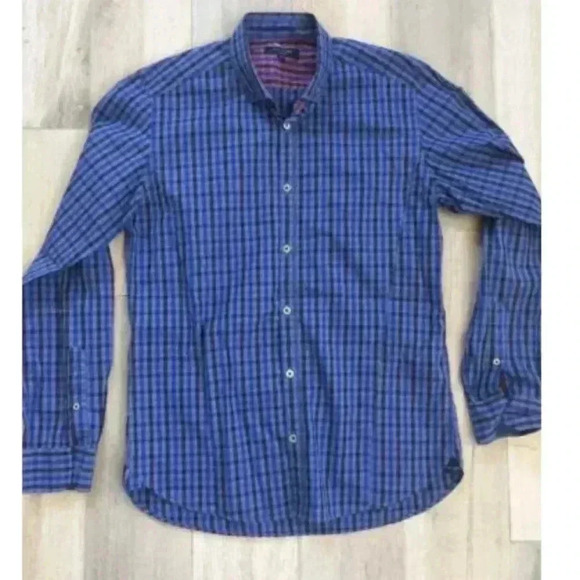 Ted Baker London Men's Size 3 Blue Check Plaid - Picture 1 of 5